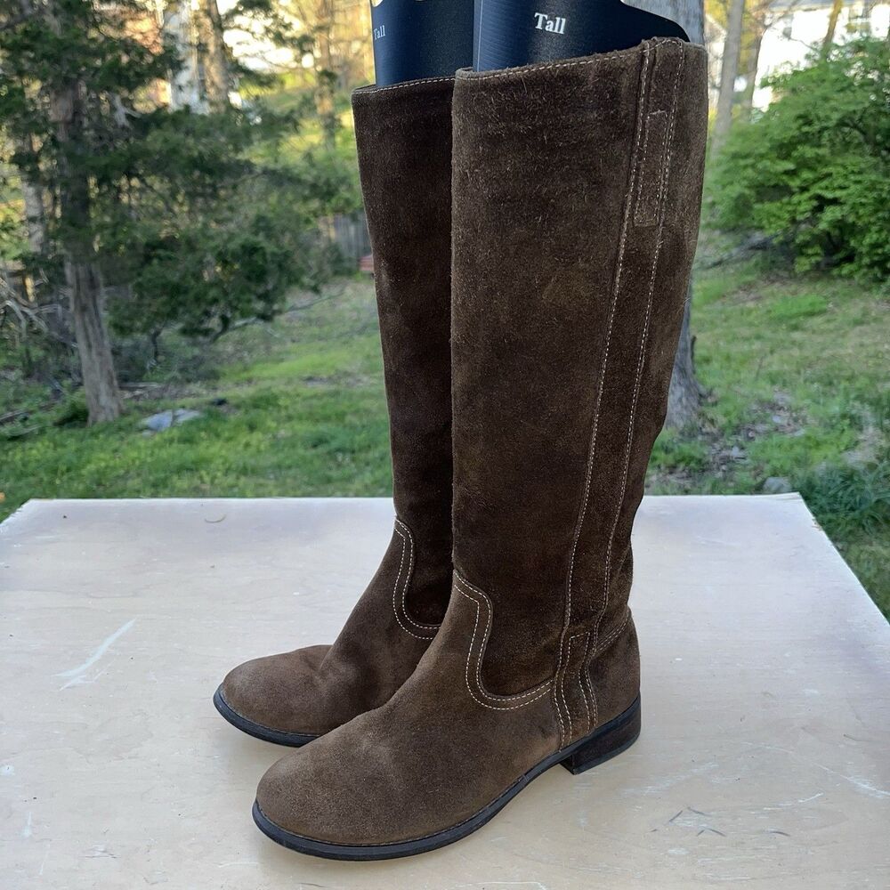 Guess Womens Size 6.5 M Brown Suede Boots Equestrian Riding Tall Knee High